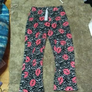 Zebra print kissy pajama pants